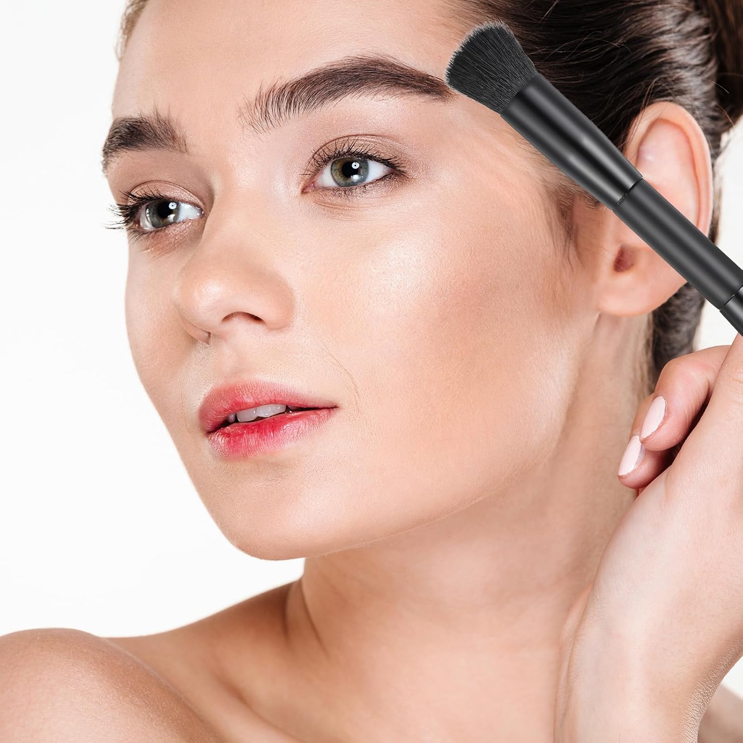 2 Pcs Dual Ended Hairline Brushes, Root Concealer Brush Set with Sponge Tip and Soft Bristles for Covering Hair Root Touch Up Contouring Blending - Image 5