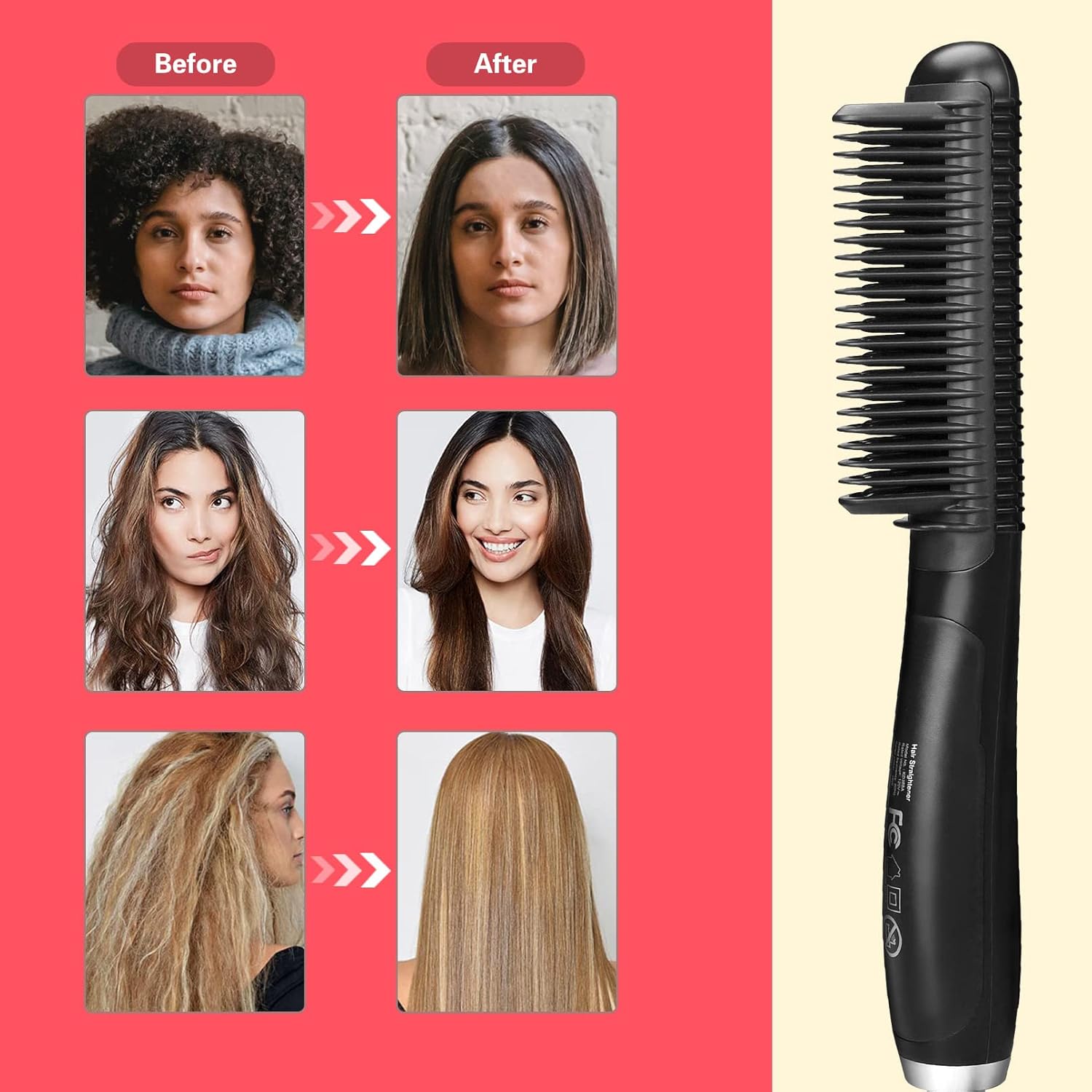 Ceramic Hair Straightener for Black Hair - Anti-Scald Design with 6 Temp Settings & Auto Shut Off, Salon-Quality Heat Protectant Styling Tool (Black) - Image 4