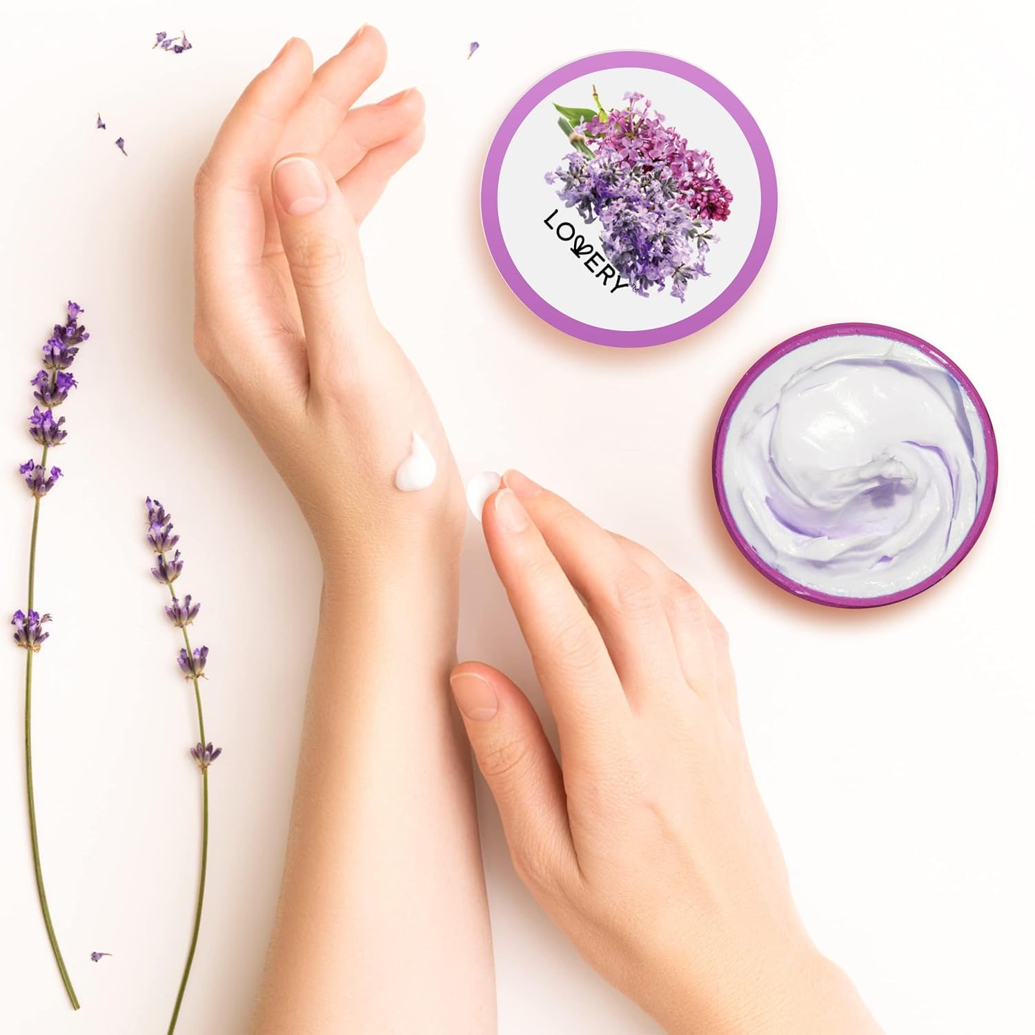 Lavender Lilac Body Butter - Shea Cream with Jojoba Oil & Vitamin E - Hydrating Natural Moisturizer for Hands - 5.74 Fl Oz - Image 5