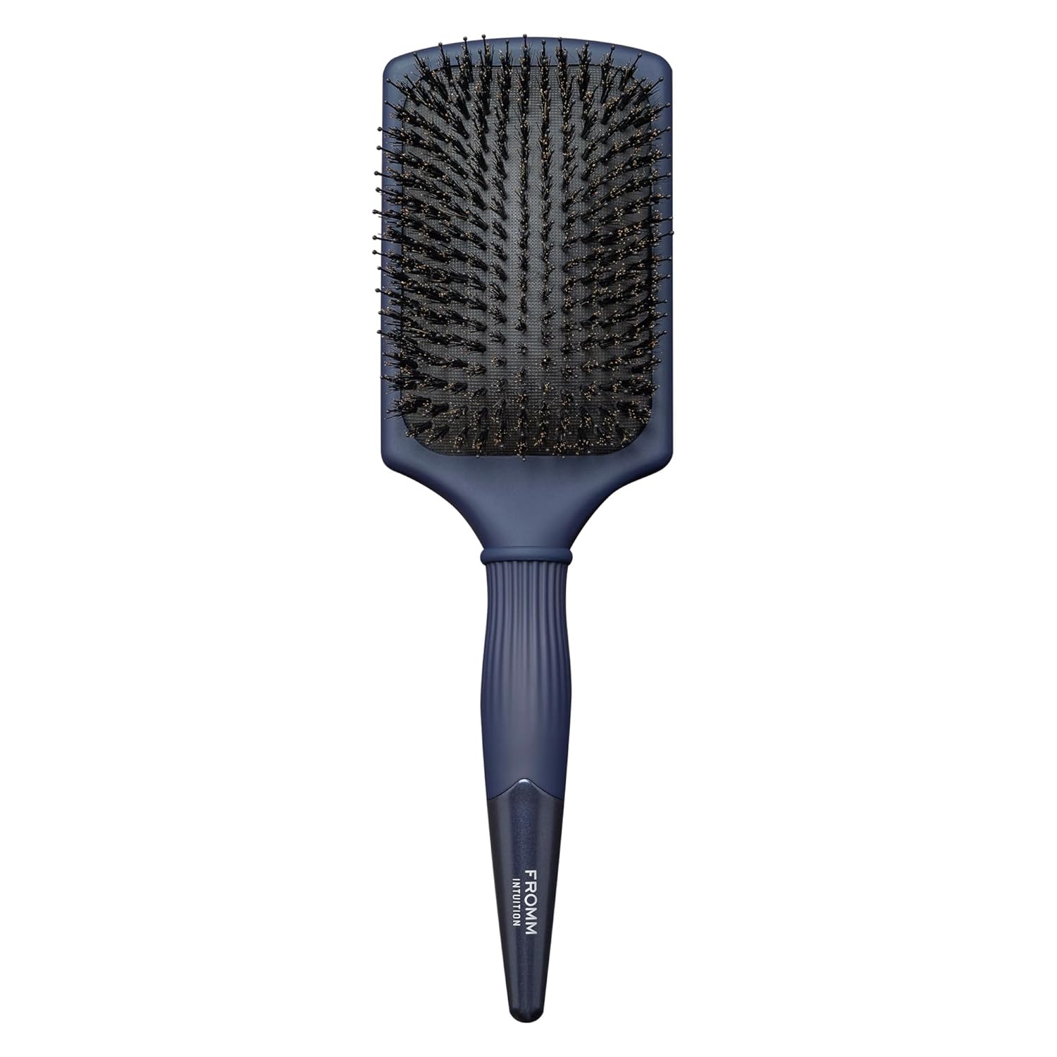 Intuition Glosser Smooth & Glossy Boar Bristle Paddle Brush, Detangles, Smoothes, and Massages Scalp to Distribute Oils for Shiny Healthy Hair, Navy Blue