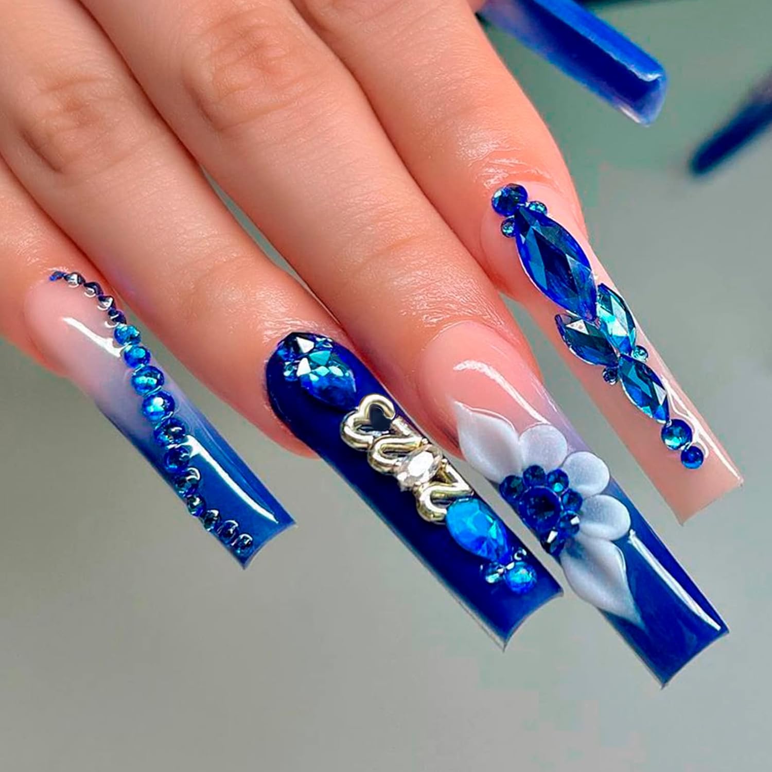 Ranrose 120PCS Extra Long Half Nail Tips,XXL Super Long Half Cover Deep C Curve False Nails 12 Sizes Tapered Square Press on Nails with Box - Image 7