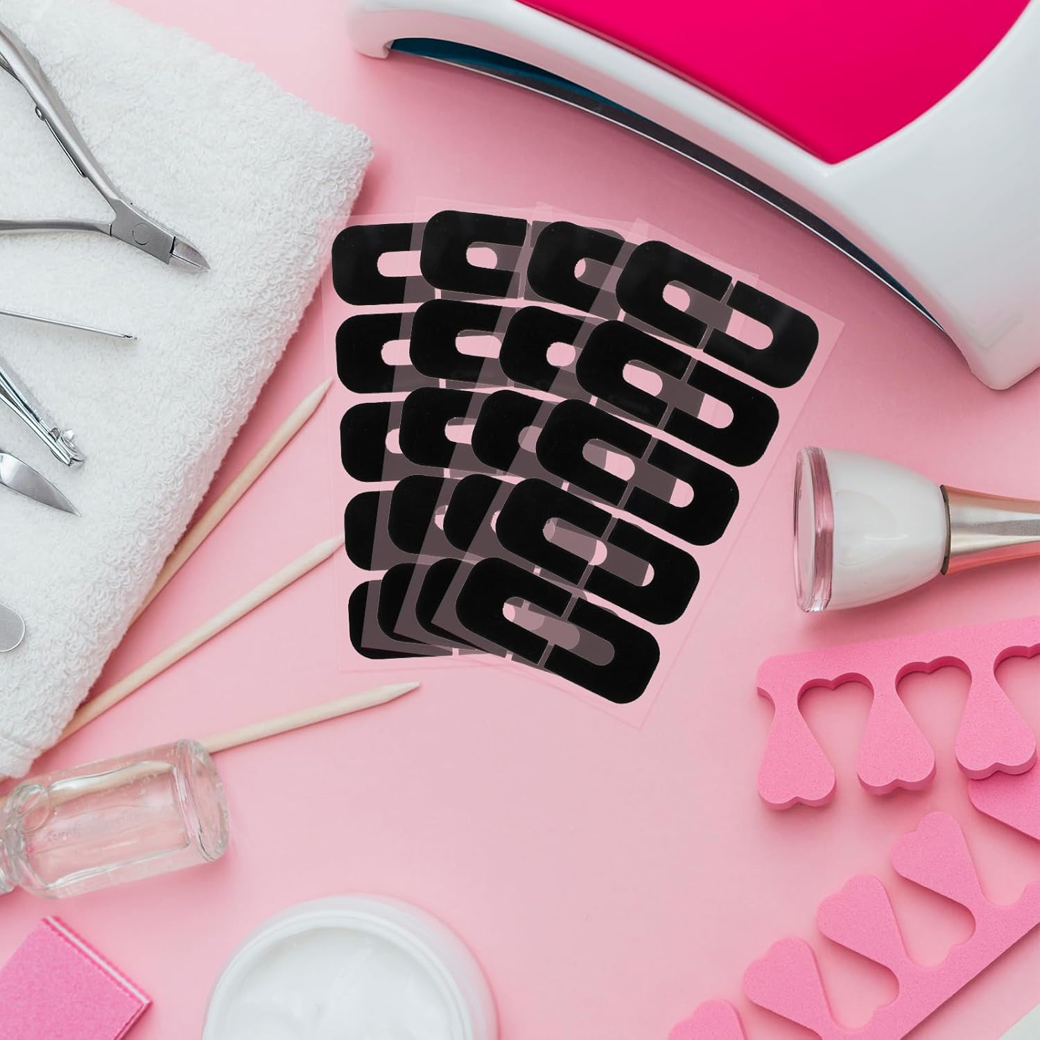 200PCS Nail Polish Protector for Fingers, Gel Nail Sticker, Peel Off Barrier 99.99%+ UV Finger Protection Skin Cuticle Protector Tape for Nail Painting, U-Shaped French Tip Nail Art Accessories DIY - Image 7
