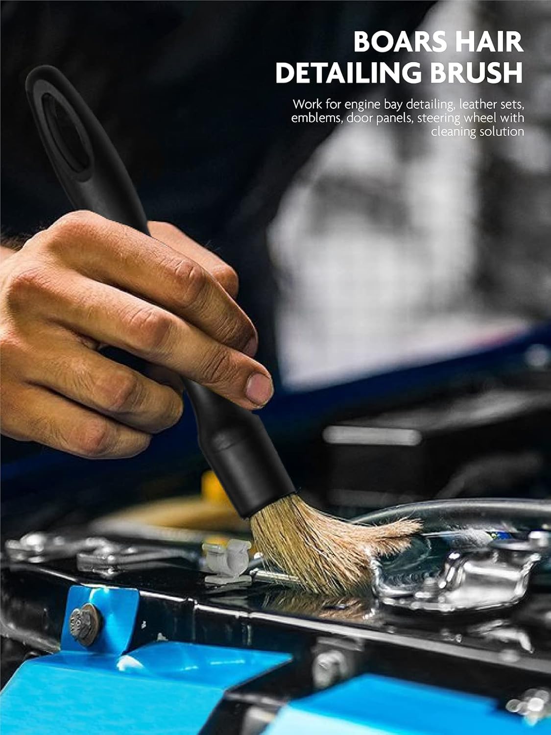 Fantasticlean 9PCS Car Interior Detailing Set, Microfiber Cloth & Applicator, Single-Head Detailing Brushes, Natural Bristles, Scratch-Free & Ultra-Soft for Seats Leather Care or Cleaning - Image 7