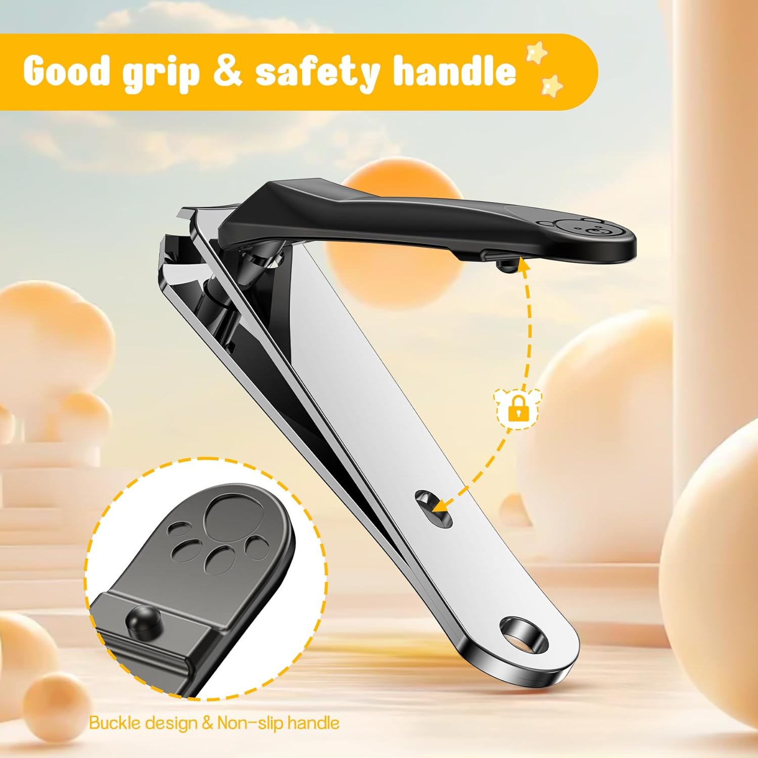 FVION Baby Nail Clippers - Stainless Steel Kids Nail Clippers Trimmer, Small Jaw Children Fingernail Clippers for Toddler, Infant, Babies - Safe Nail Grooming Tool - Black - Image 4