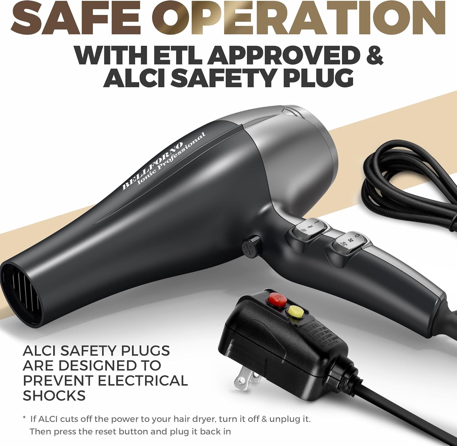 Fast-Dry 2200W Negative Ionic Ceramic Hair Dryer Tourmaline Technology - Lightweight & Quiet Professional Salon Blow Dryer with ADC Motor - hairdryer - Image 9