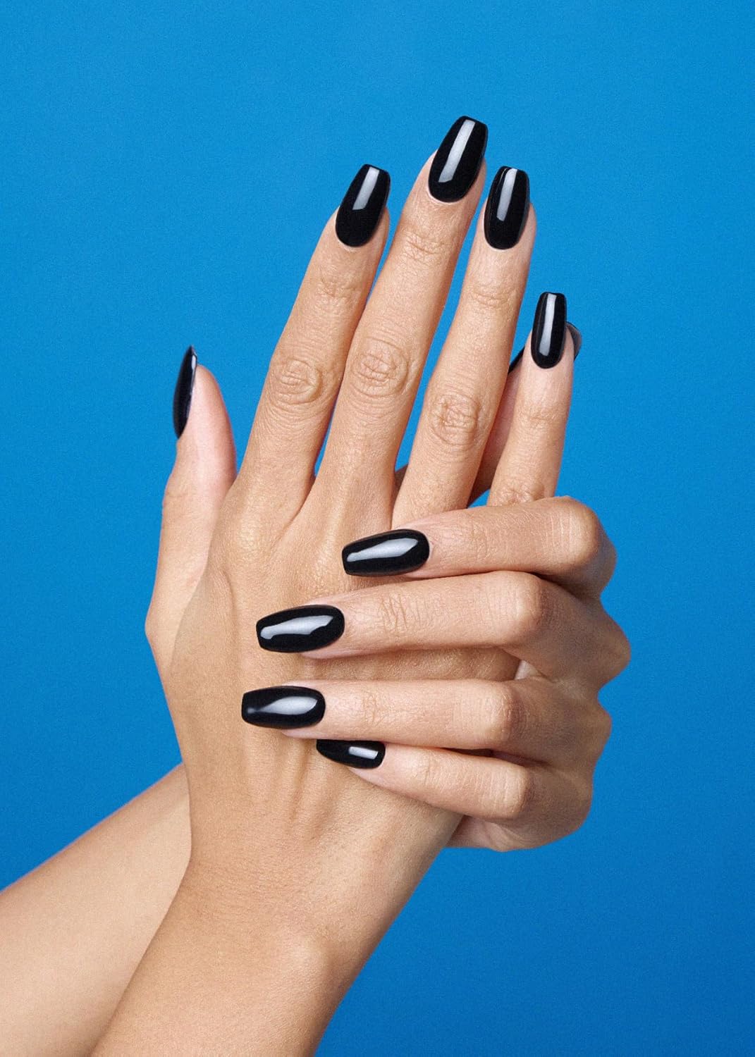 ohora Semi Cured Gel Nail Strips (N Onyx) - Dark, Solid, Works with Any UV/LED Lamps, Salon-Quality, Long Lasting, Easy to Apply & Remove - Includes 2 Prep Pads, Nail File & Wooden Stick - Image 2