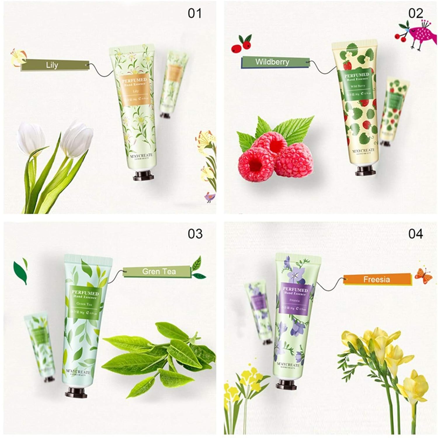 10 Pack Fruits Fragrance Hand Cream, Moisturizing Hand Care Cream Travel Gift Set With Shea Butter Natural Aloe and Vitamin E For Men And Women-30ml - Image 8