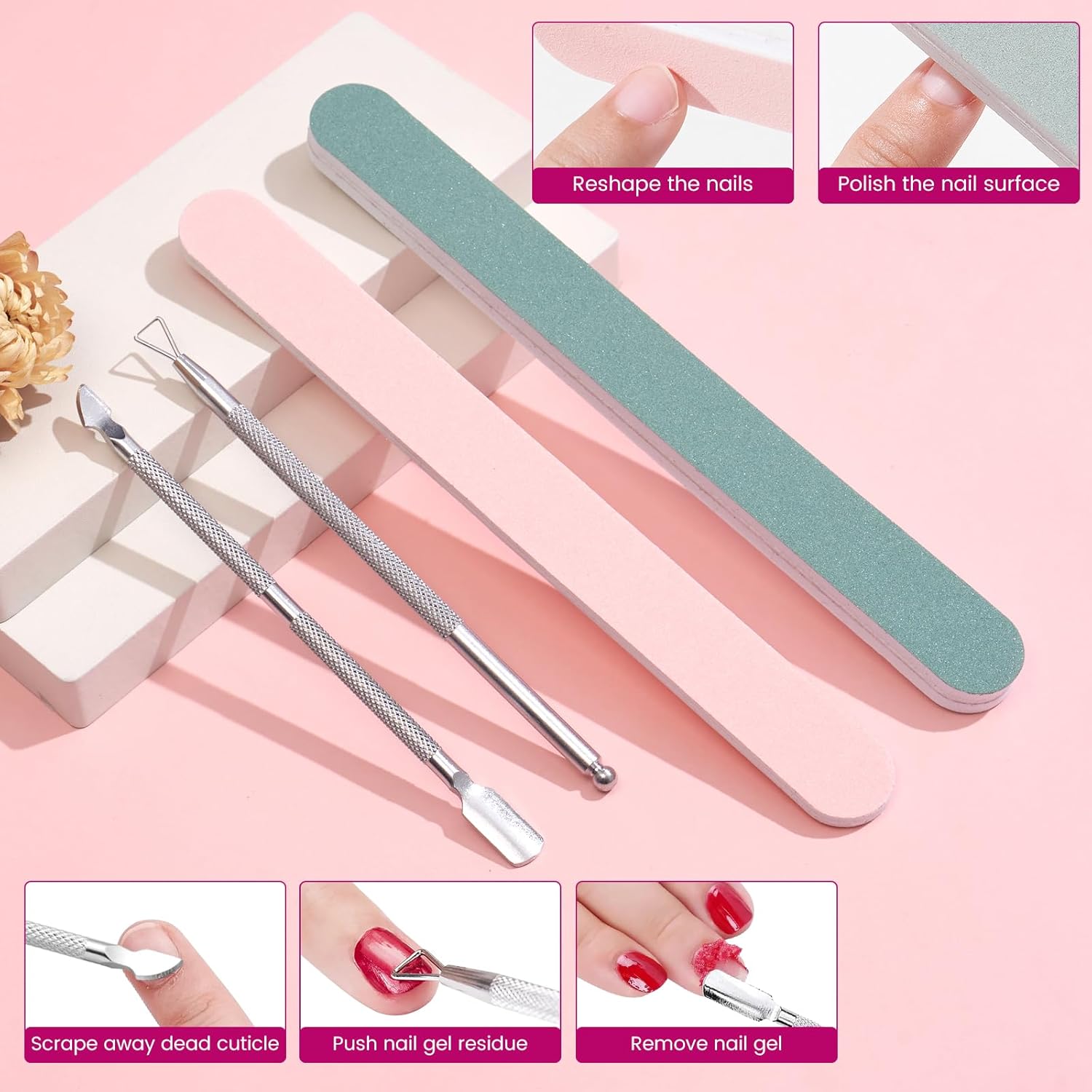 Quaferen 2-in-1 Dual Nail Soaking Bowl Acetone Proof Manicure Kit for Home Salon Use - Image 6