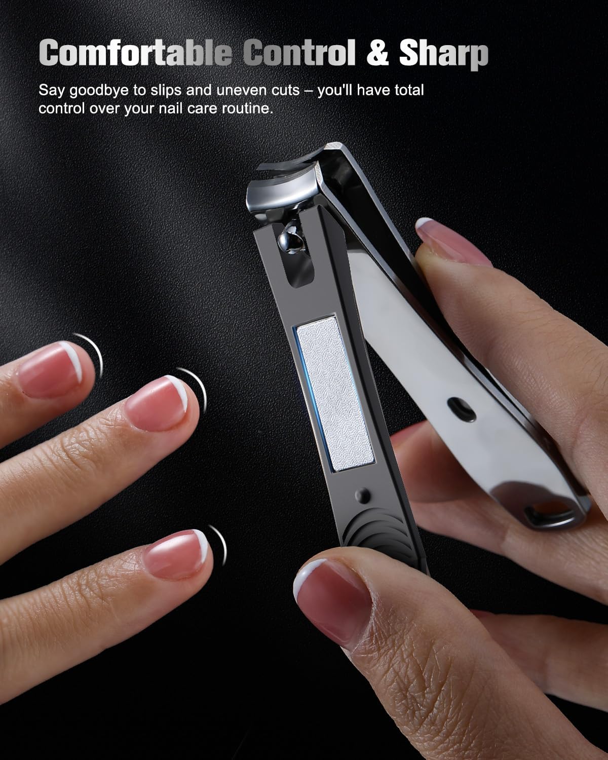 FERYES 2 Pack Nail Clippers - Sharp Nail Trimmers for Men Women Adult, Stainless Steel Fingernail & Toenail Clippers for Thick Nails - Image 3