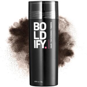 BOLDIFY Hair Fibers (28g) - Fill In Thinning and Fine Hair for an Instantly Fuller, Thicker Look - 14 Shades for Women & Men - Dark Brown