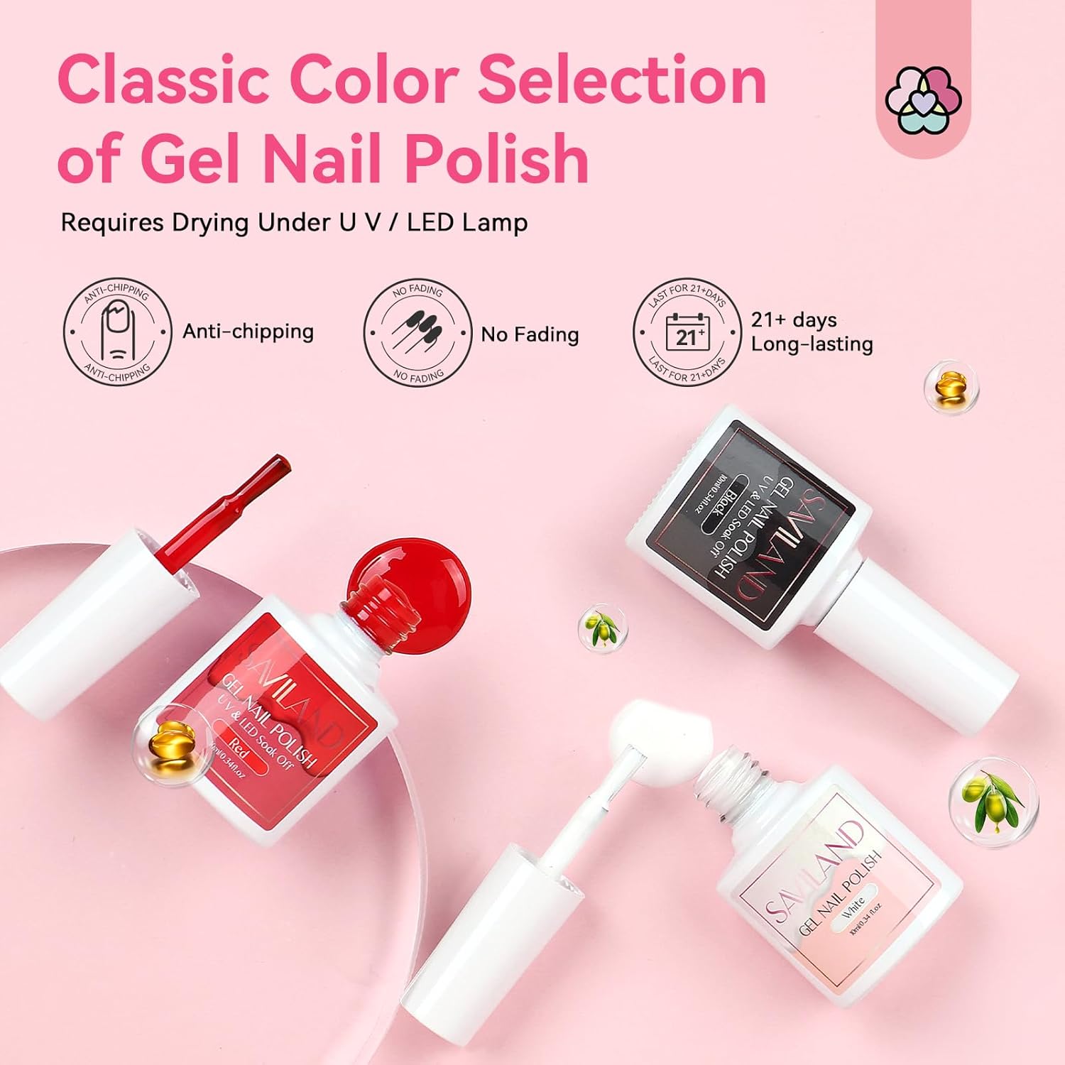 SAVILAND Acrylic Nail Kit with Drill: Professional Nail Kit Acrylic Set for Beginners with Everything Gel Polish U V Light Decorations for Home Salon Gift Set - Image 5