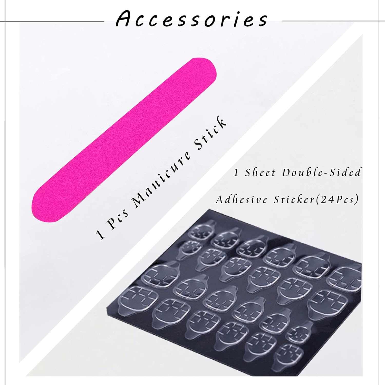 FULZTEY Coffin Press on Nails French Glossy Pink-Blue Cloud Full Cover Medium False Nails for Women Ballerina Nail Art DIY Acrylic Fake Nail Tips Stick on Nails 24Pcs - Image 6