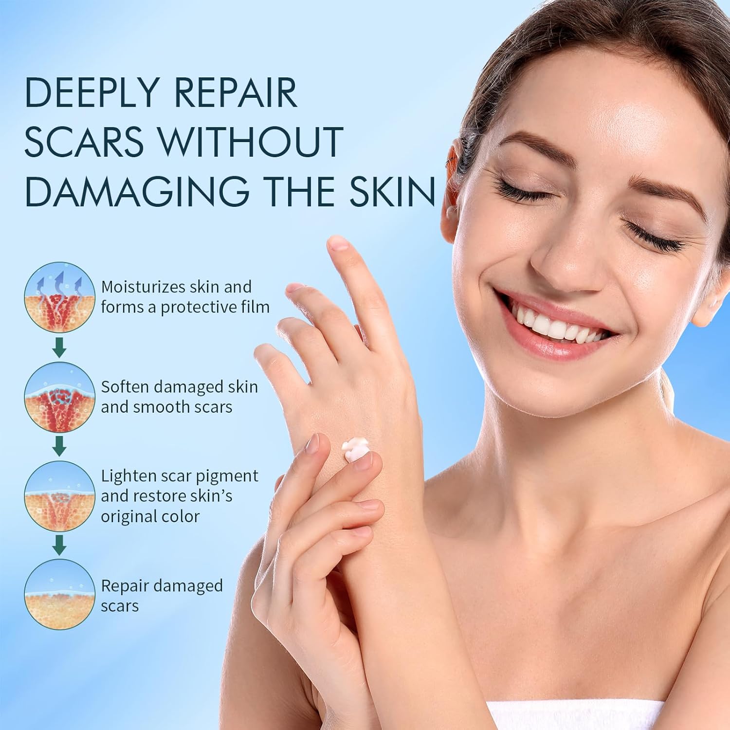 Advanced Silicone Scar Cream Gel 1.7 oz for Surgical Stretch Marks and Keloids - Image 7