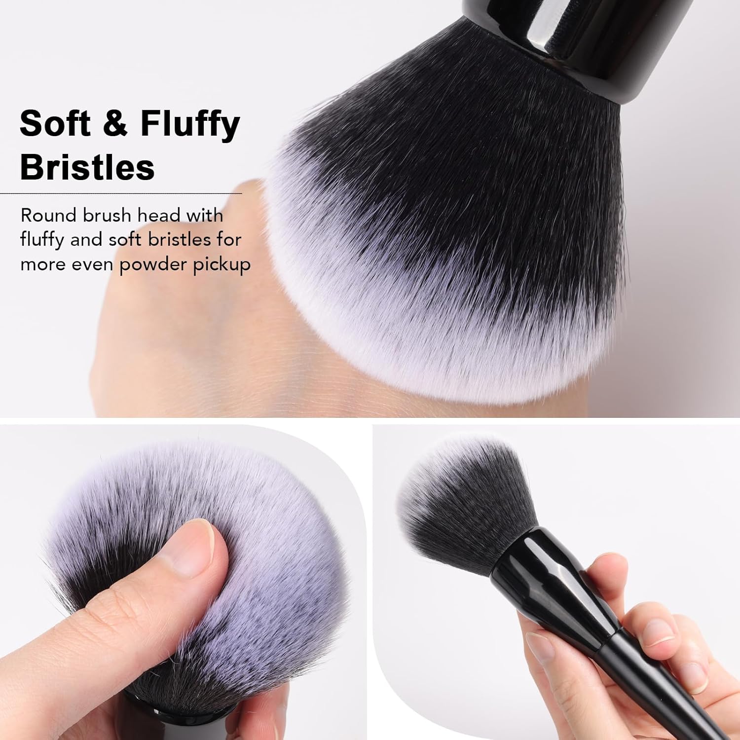 Large Powder Brush: Luxurious Foundation Brush, Professional Makeup Brush For Blending Liquid, Cream and Flawless Powder, Buffing, Blending, Vegan Makeup Tool With Cruelty-Free Bristles - Image 2