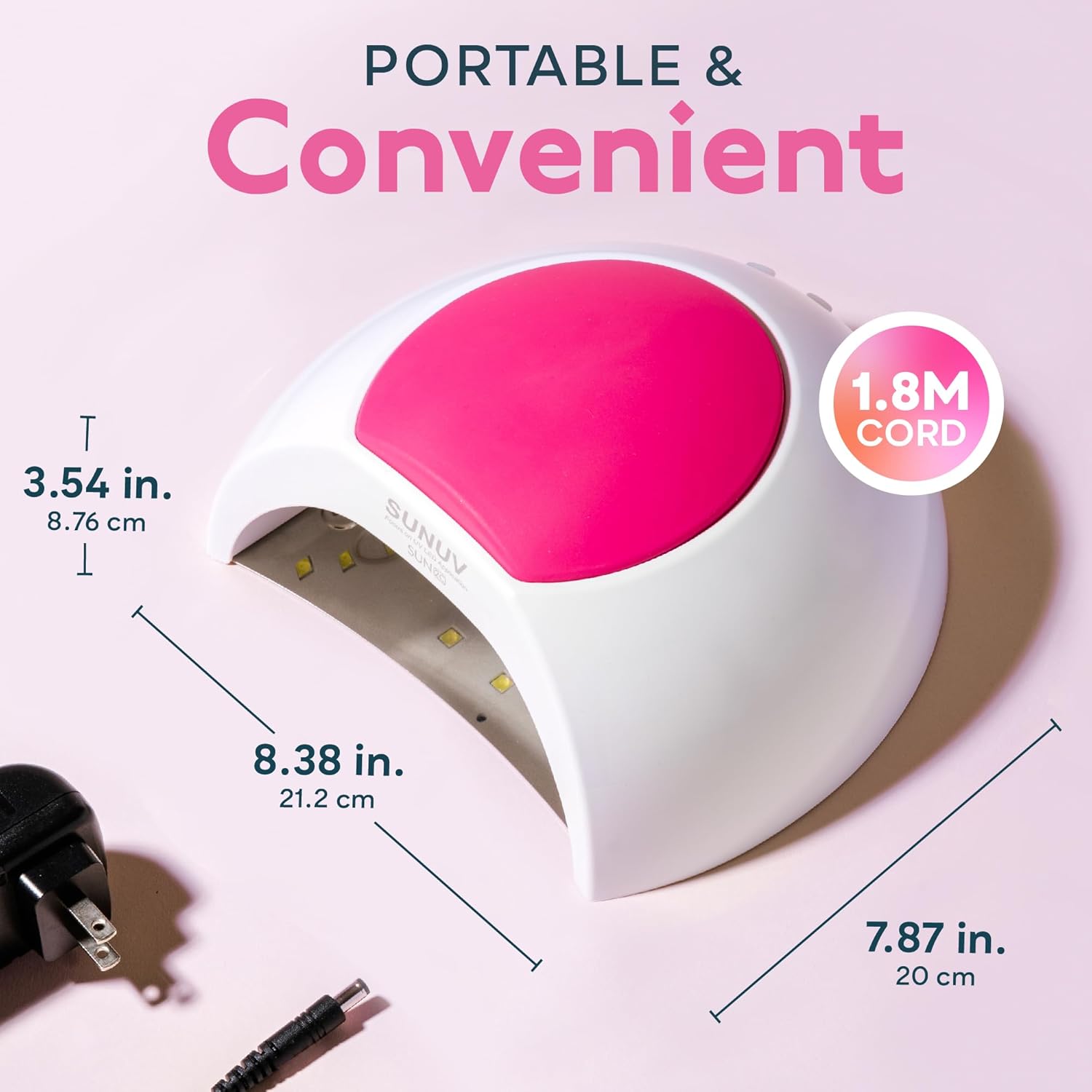SUNUV SUN2C 48W UV Light for Nails, UV LED Nail Lamp with 4 Timer Settings, Curing Lights Compatible with All Gel Polish Rose - Image 5
