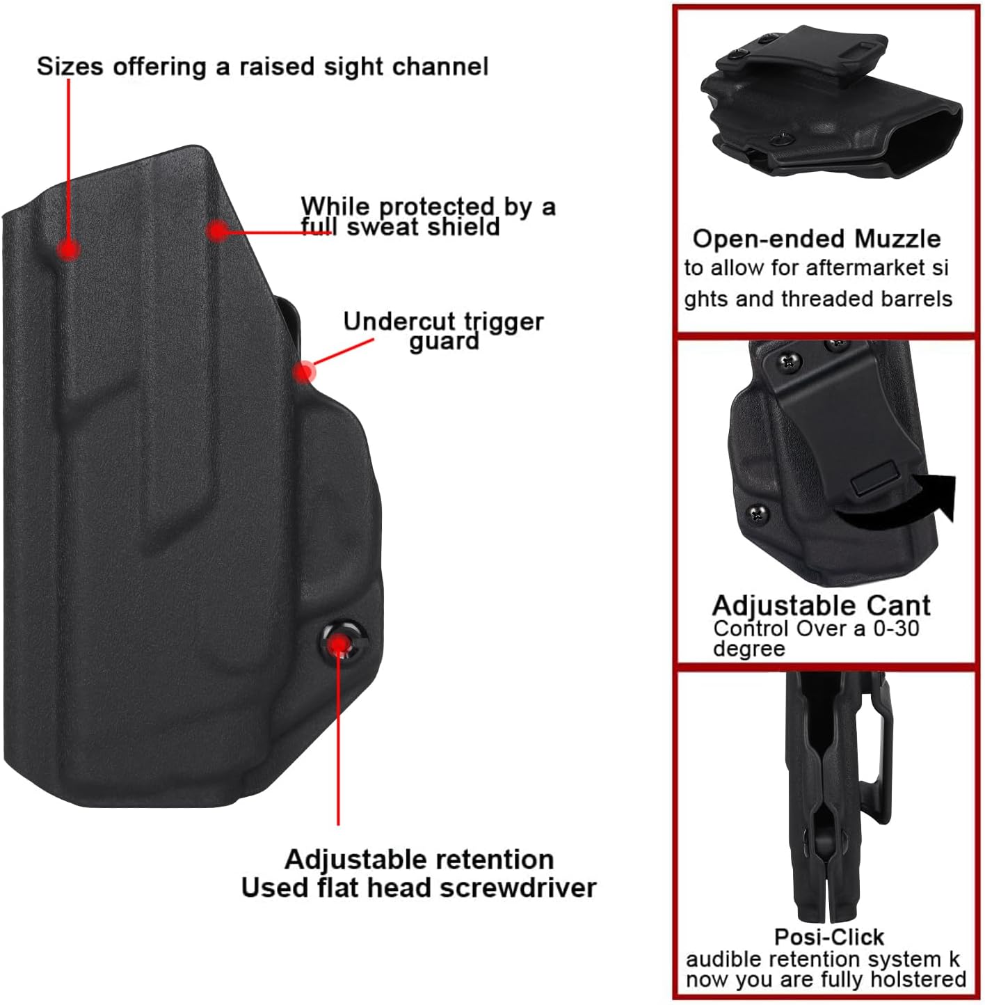 S&W M&P Bodyguard .380 IWB Holster Right Hand Fits Smith & Wesson M&P Bodyguard .380 / Bodyguard .380 with Integrated Red Laser Pistol Holster & Universal .380 Single Stack Mag Carrier - Image 5