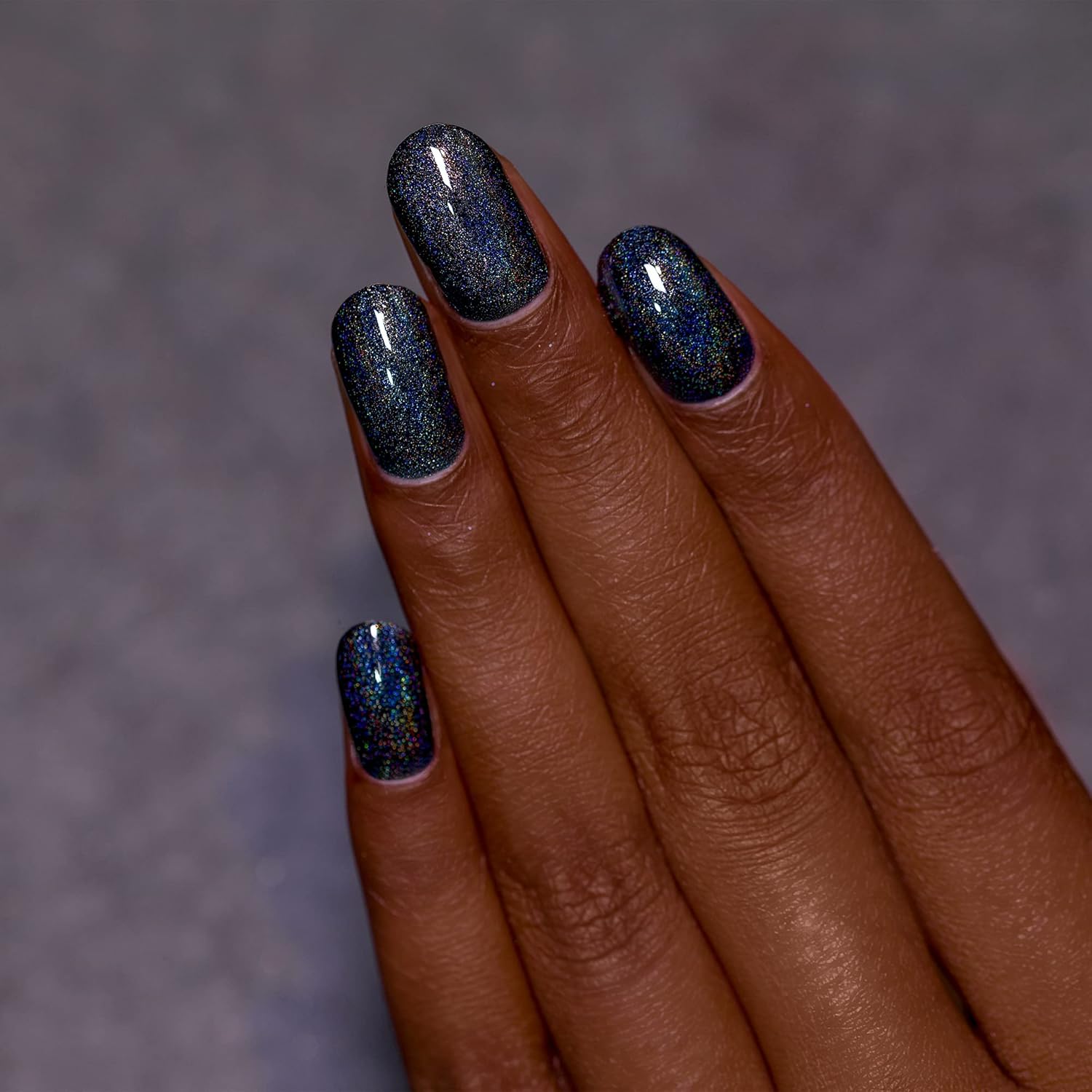ILNP Black Magic - Deep Black Holographic Nail Polish - Image 5