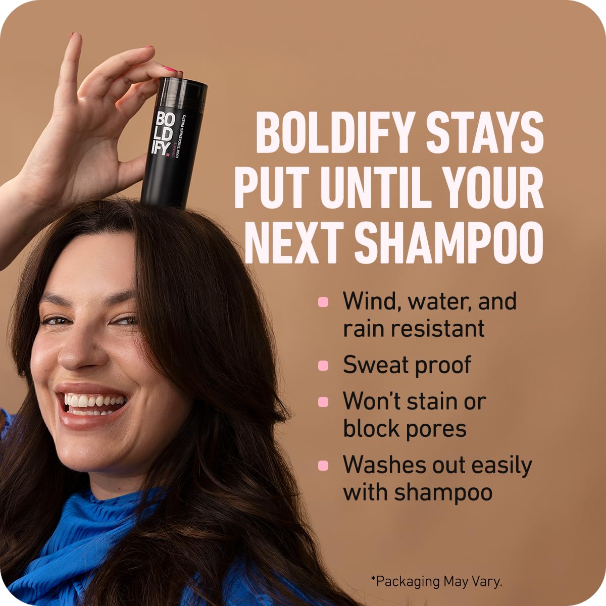 BOLDIFY Hair Fibers (28g) - Fill In Thinning and Fine Hair for an Instantly Fuller, Thicker Look - 14 Shades for Women & Men - Dark Brown - Image 3