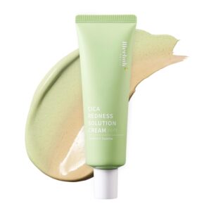Meebak Cica Redness Solution Cream Lite | Redness Relief | Green Color-Corrector | CC Cream w/Niacinamide | Tinted Moisturizer - Fair to Medium Skin