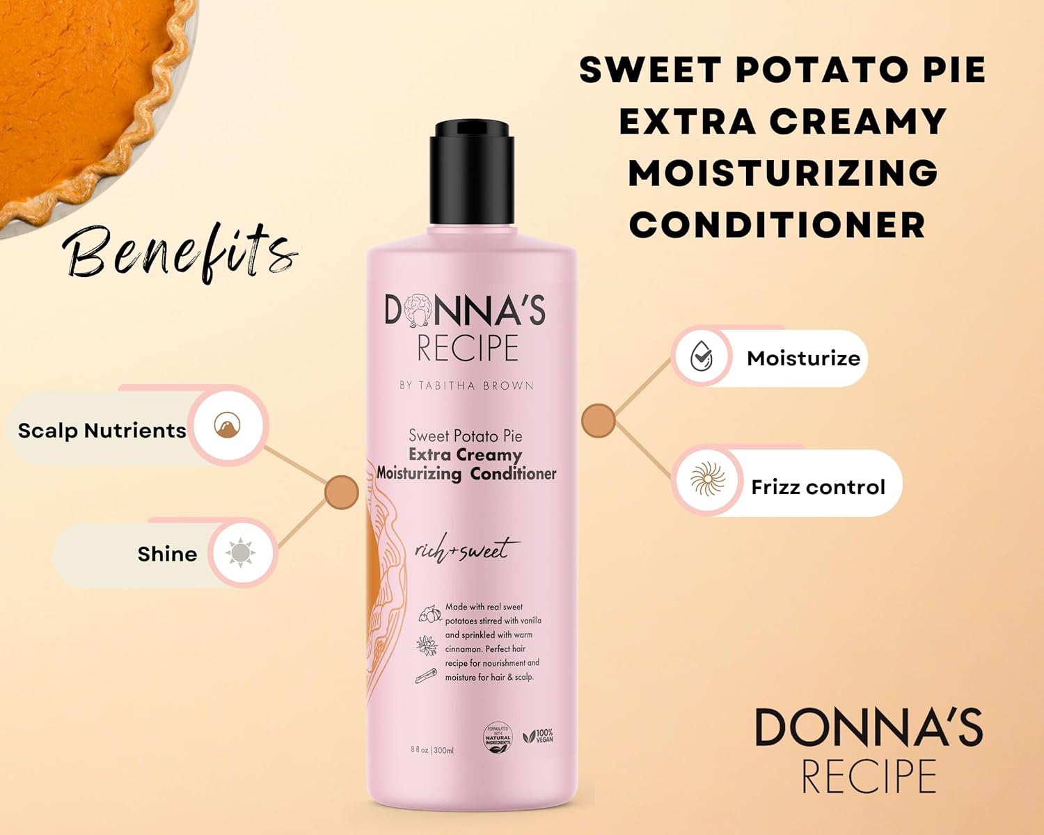 Donna's Recipe by Tabitha Brown Moisturizing Conditioner Sweet Potato Pie Extra Creamy - Image 2