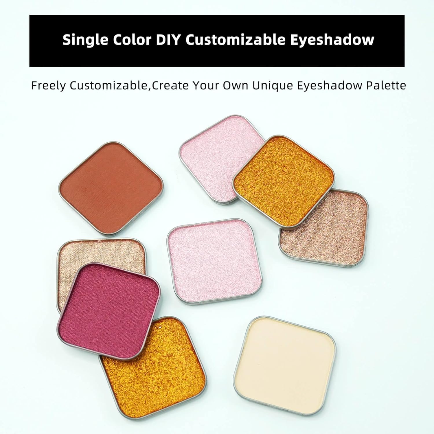 Magnetic single shimmer gold eyeshadow with metal pan, subtle shimmer orange eyeshadow refill pan, mini palette for empty magnetic palette (Ginger Gleam) - Image 7