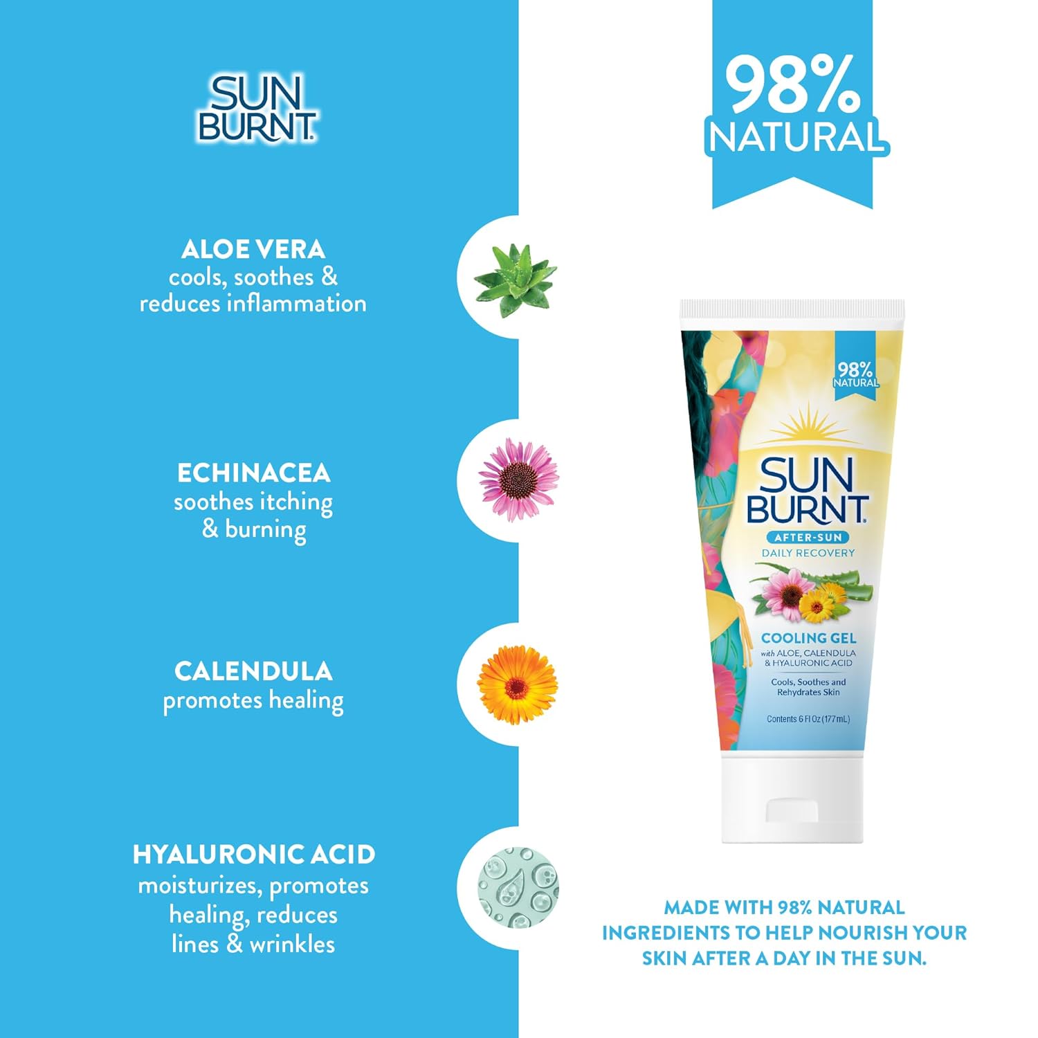 EMCW9 Ultra Hydrating Aloe Vera Gel by Sunburnt 6 Ounce,Clear,SUNB21006 - Image 8
