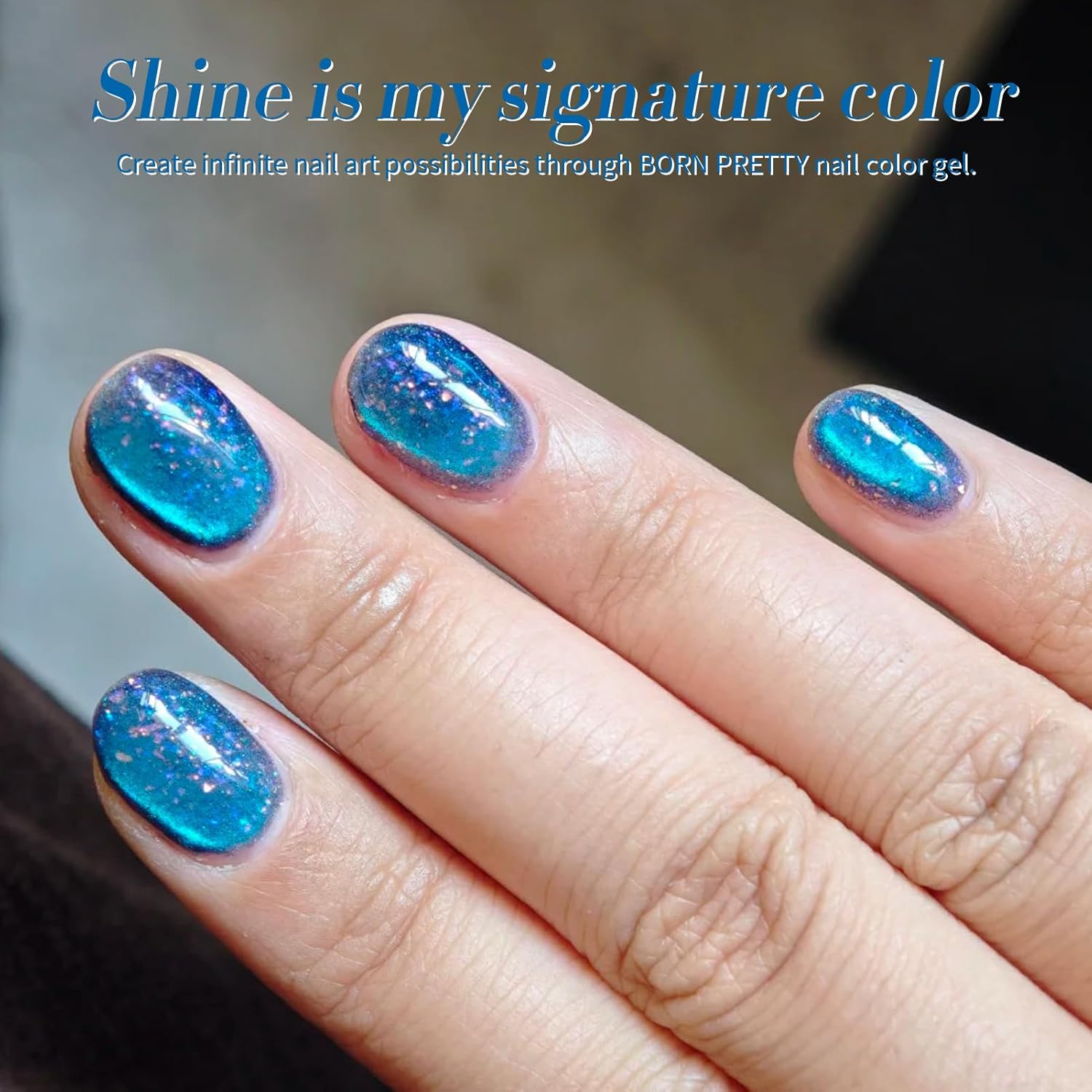 BORN PRETTY 15ML Blue Holographic Glitter Cat Magnetic Gel Nail Polish for DIY Manicure - Image 9