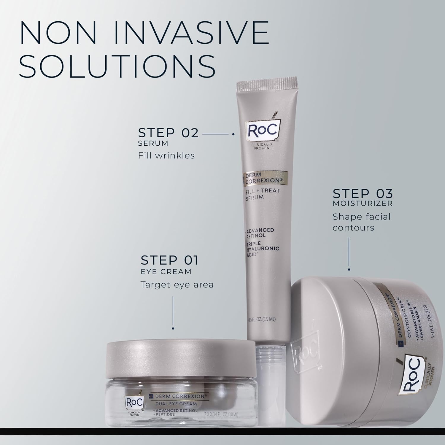 RoC Derm Correxion Dual Eye Cream with Advanced Retinol + Peptides for Puffy Eyes and Dark Circles, (.68 oz) with Retinol Eye Cream Packette - Image 8