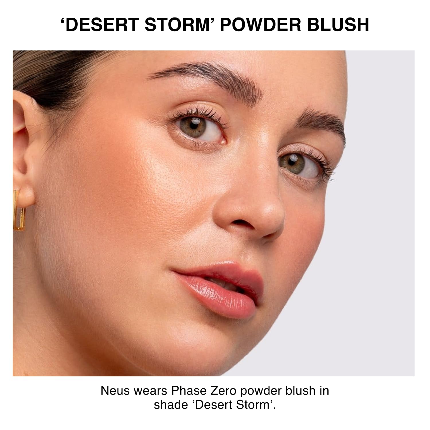 Phase Zero Makeup Powder Blusher - "Desert Storm" - 4g / 0.141 oz - Full Coverage, Natural Blush - Soft, Buildable Pink, Coral, Peach & Golden Hues - Image 7