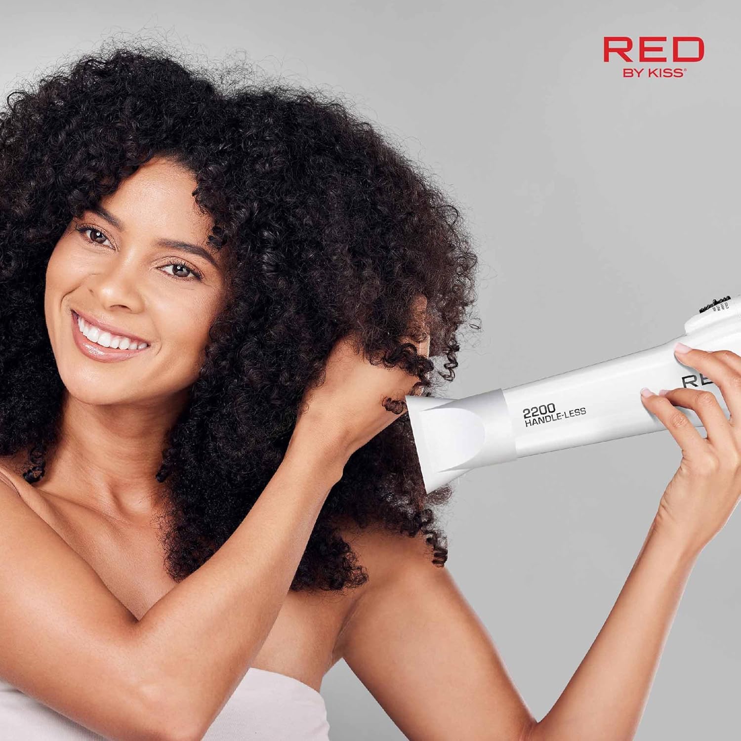 Red by KISS HandleLess Blow Dryer 2200W Ceramic Tourmaline White Color, 3 Heat Settings, Pik and Diffuser Included Comfortable Grip, Ionic for Frizz-Free Shine, Detangler & Straightening - Image 6