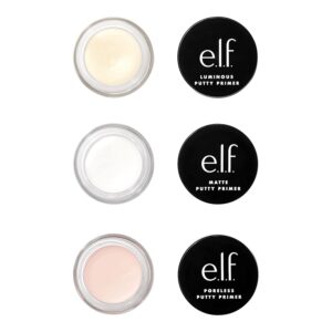 e.l.f. Cosmetics Putty Primer Trio, Includes Poreless Putty, Matte Putty & Luminous Putty, Travel Size, 0.14 Oz (4g) Each, 0.14 ounces