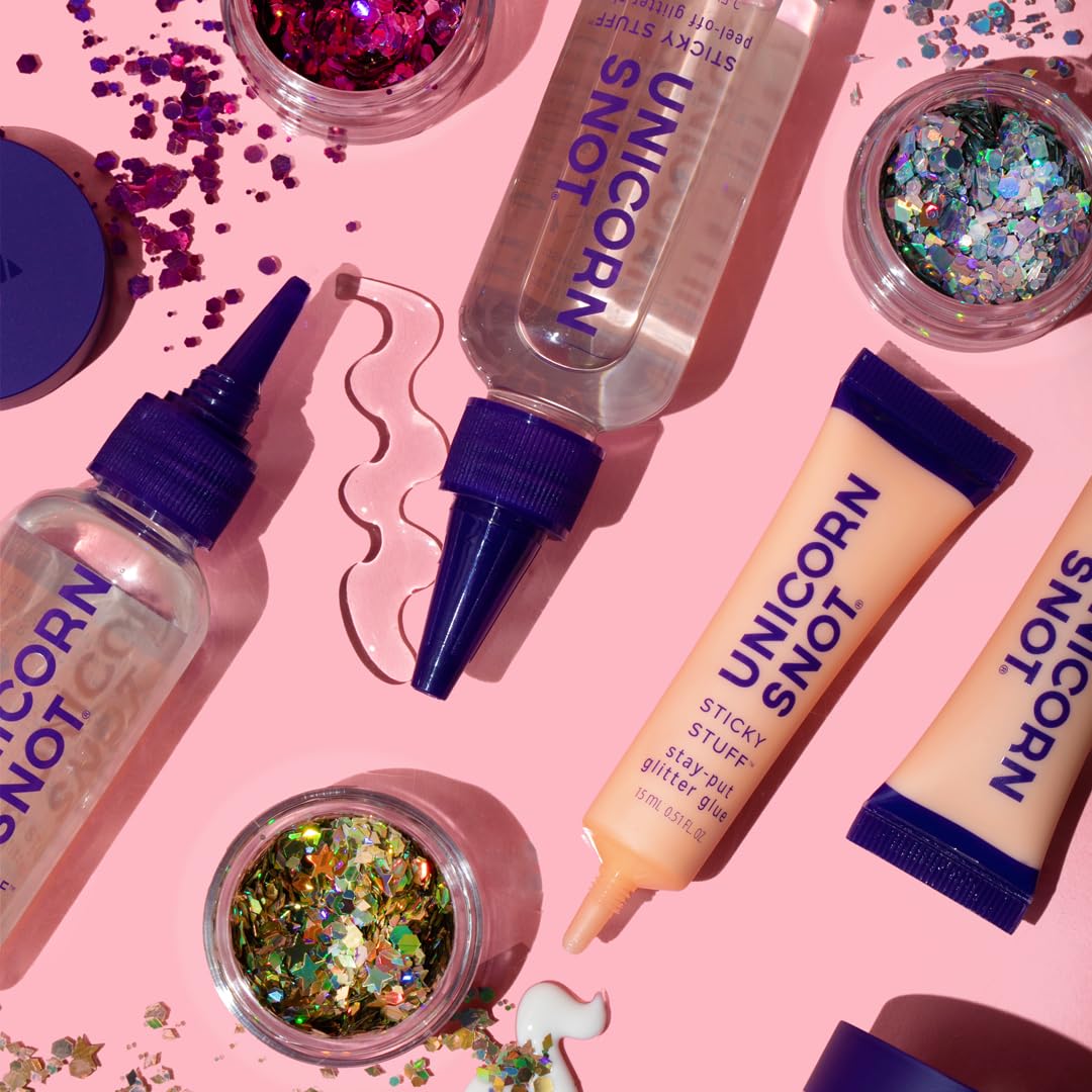 Unicorn Snot Glitter Glue Primer - Sticky Stuff™ Stay Put Glitter Glue for Long-Lasting Perfection - Safe for Face - Waterproof, Non-Toxic Primer for Body & Face - Dries Clear - Image 3