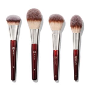 BK BEAUTY - ESSENTIALS FACE BRUSH SET (4PC) - Professional Makeup Brush Set for Liquid or Cream Foundations, Powder, Bronzer, Blush | Premium Makeup Brushes for Flawless Application
