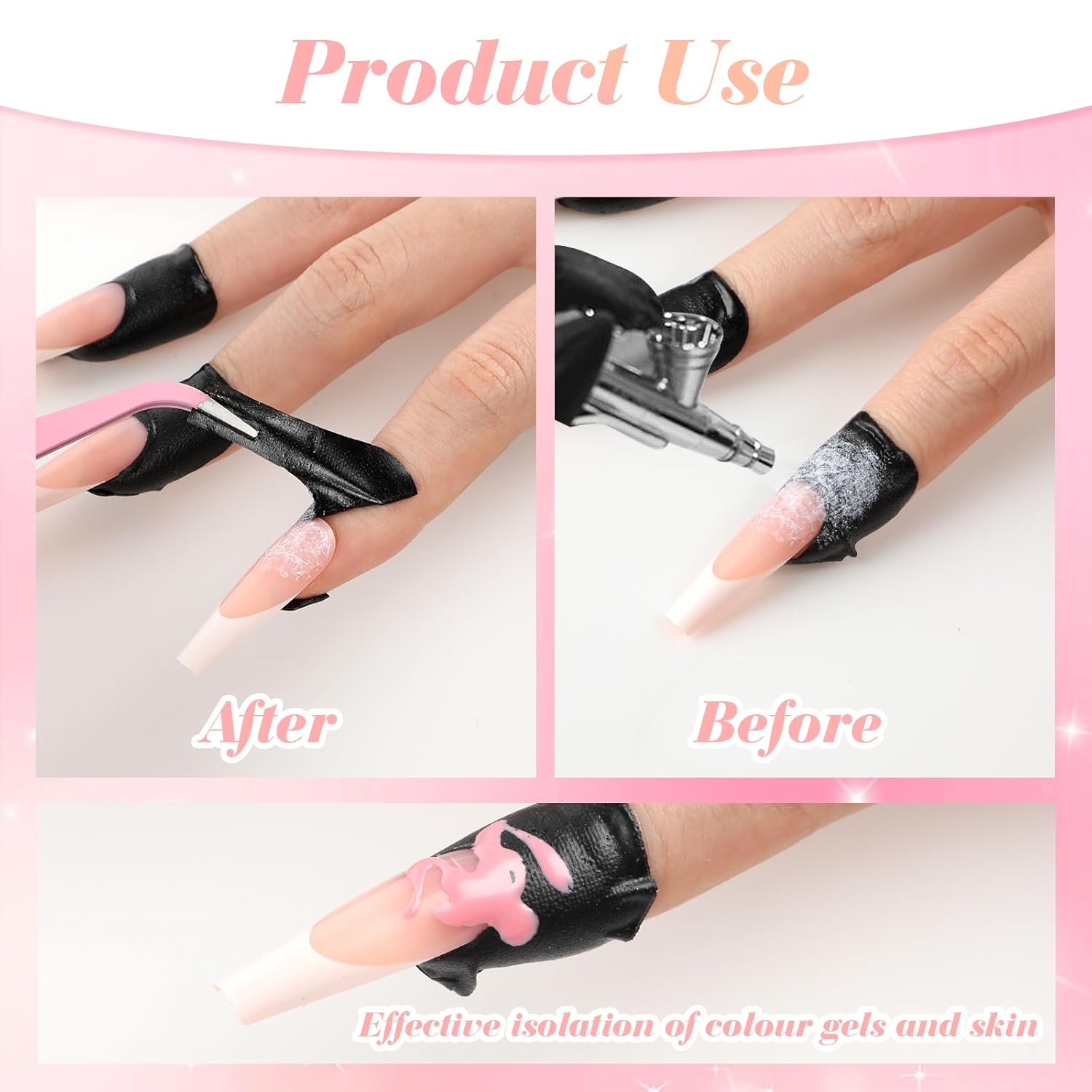 200PCS Nail Polish Protector for Fingers, Gel Nail Sticker, Peel Off Barrier 99.99%+ UV Finger Protection Skin Cuticle Protector Tape for Nail Painting, U-Shaped French Tip Nail Art Accessories DIY - Image 5