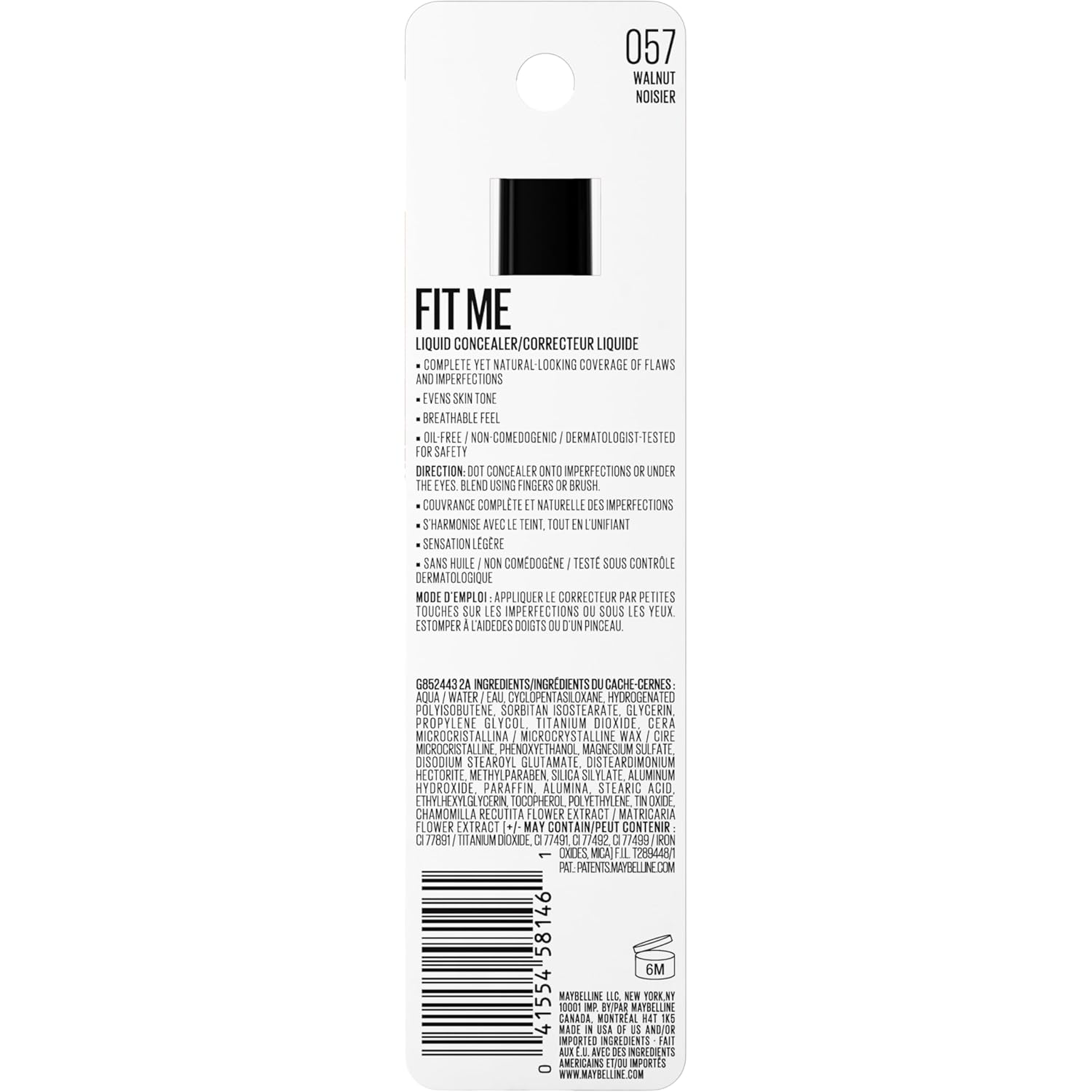 Maybelline Fit Me Liquid Concealer Makeup, Natural Coverage, Lightweight, Conceals, Covers Oil-Free, Walnut (Packaging May Vary) - Image 9