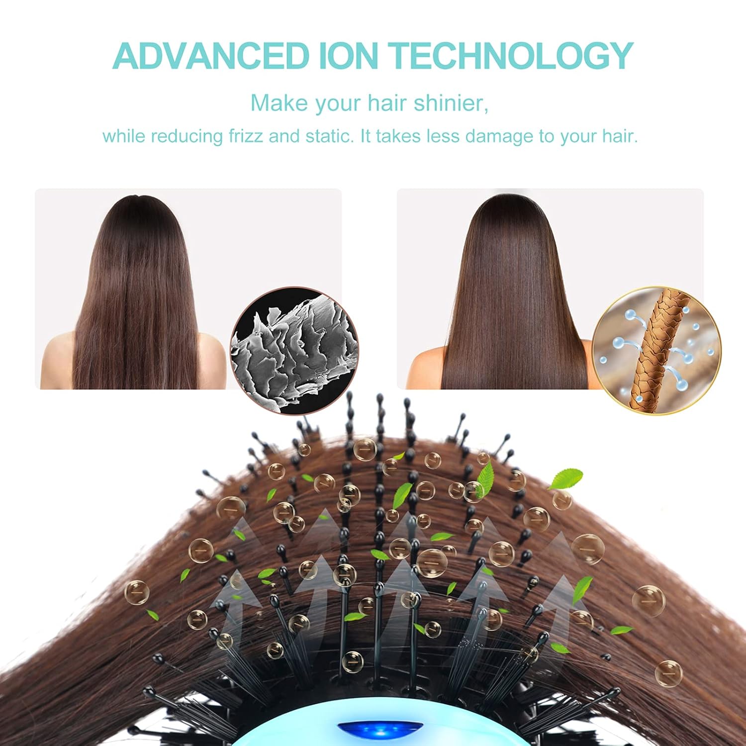 Hot Air Brush, Aima Beauty Professional One Step Hair Dryer & Volumizer 4 in 1 Upgrade Anti-Scald Negative Ionic Technology for All Hair Types, Light Green - Image 3
