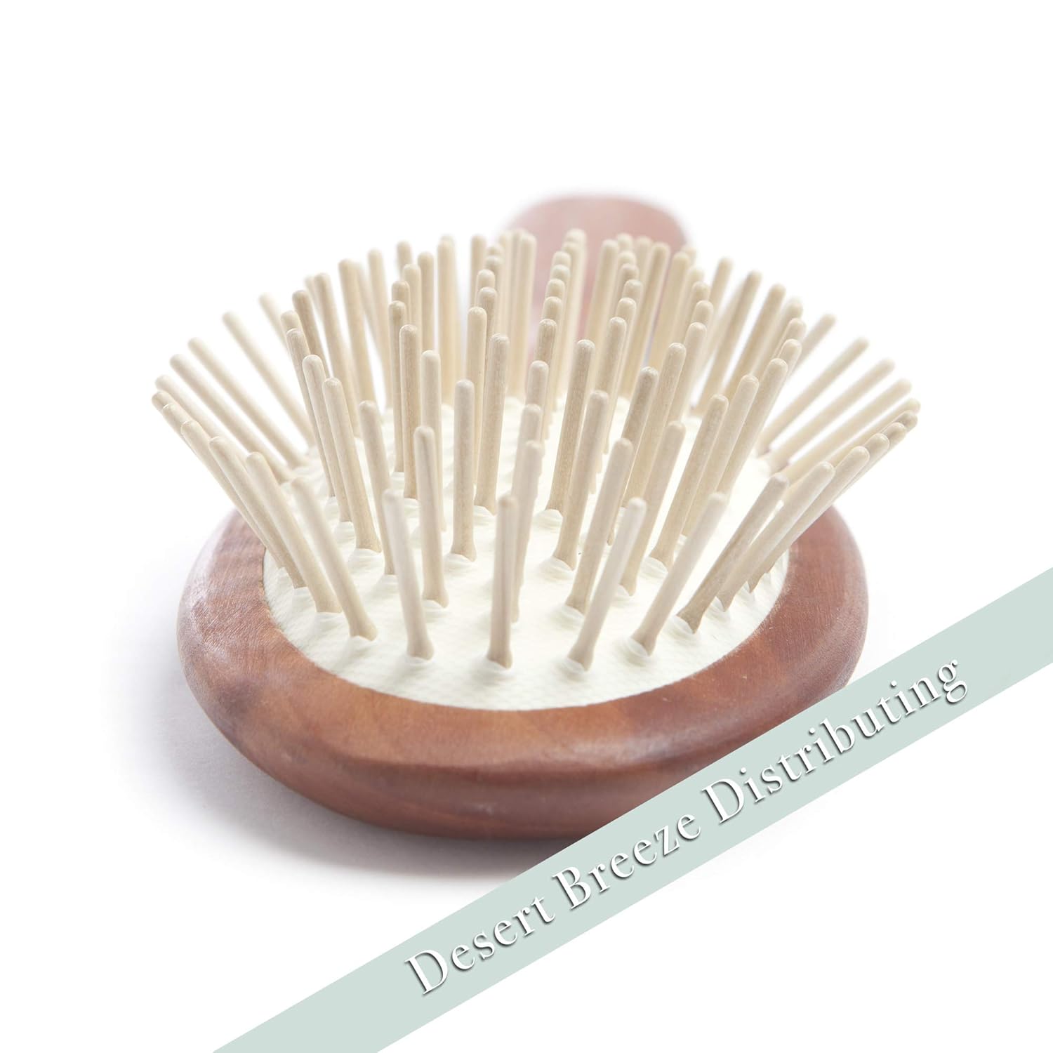 Desert Breeze Natural Wood Bristle Hair Brush, Gentle Scalp Massage, Pear Wood Handle, Made in Germany, For All Hair Types, Rounded Wooden Pins, Anti-Static - Image 3
