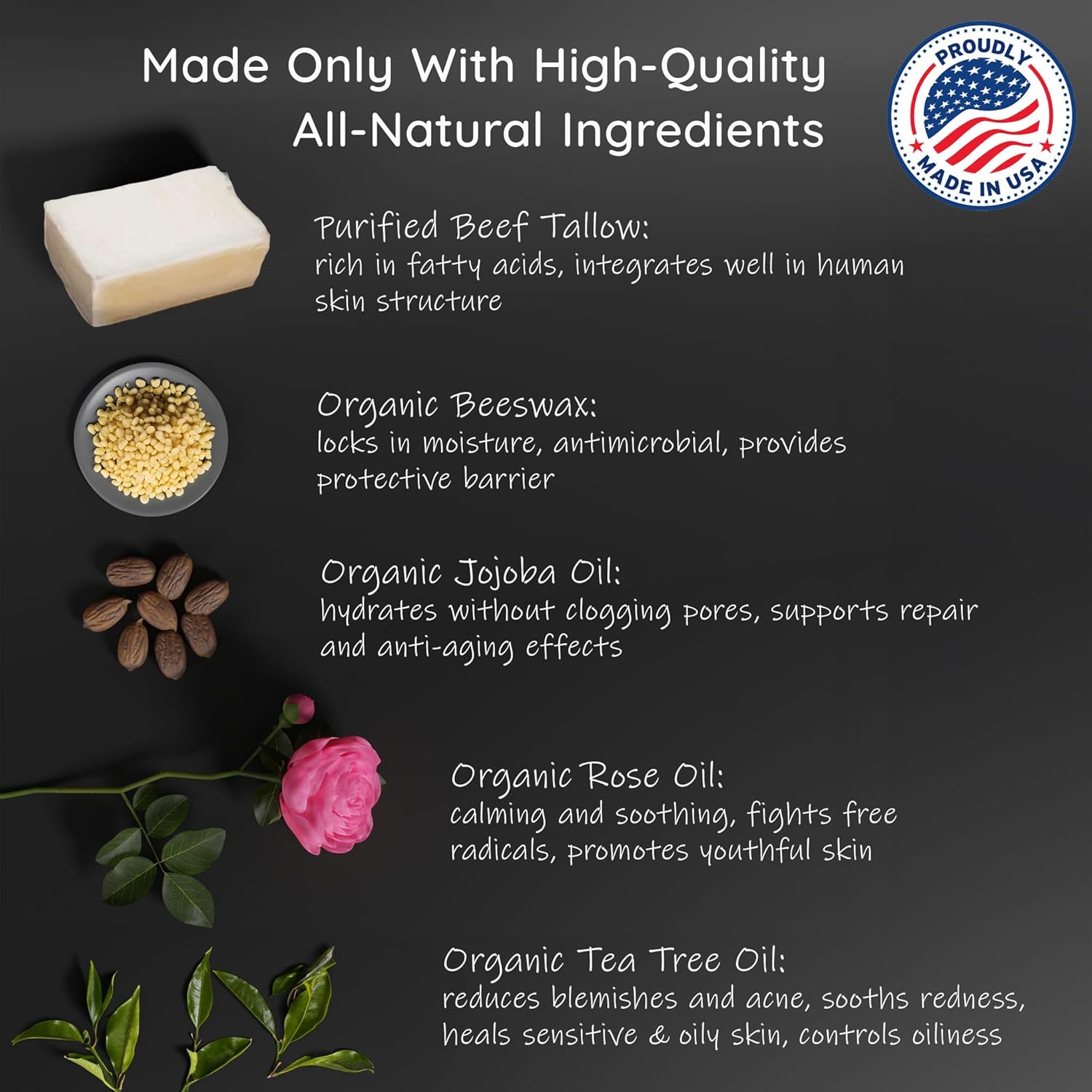 Whipped Milky Beef Tallow For Skin & Face | Made in USA | 100% Grass-Fed with All-Natural Organic Oils, Dewy Finish Beef Tallow Balm Moisturizer - For Sensitive Acne-Prone Skin, Tea Tree 2oz - Image 7