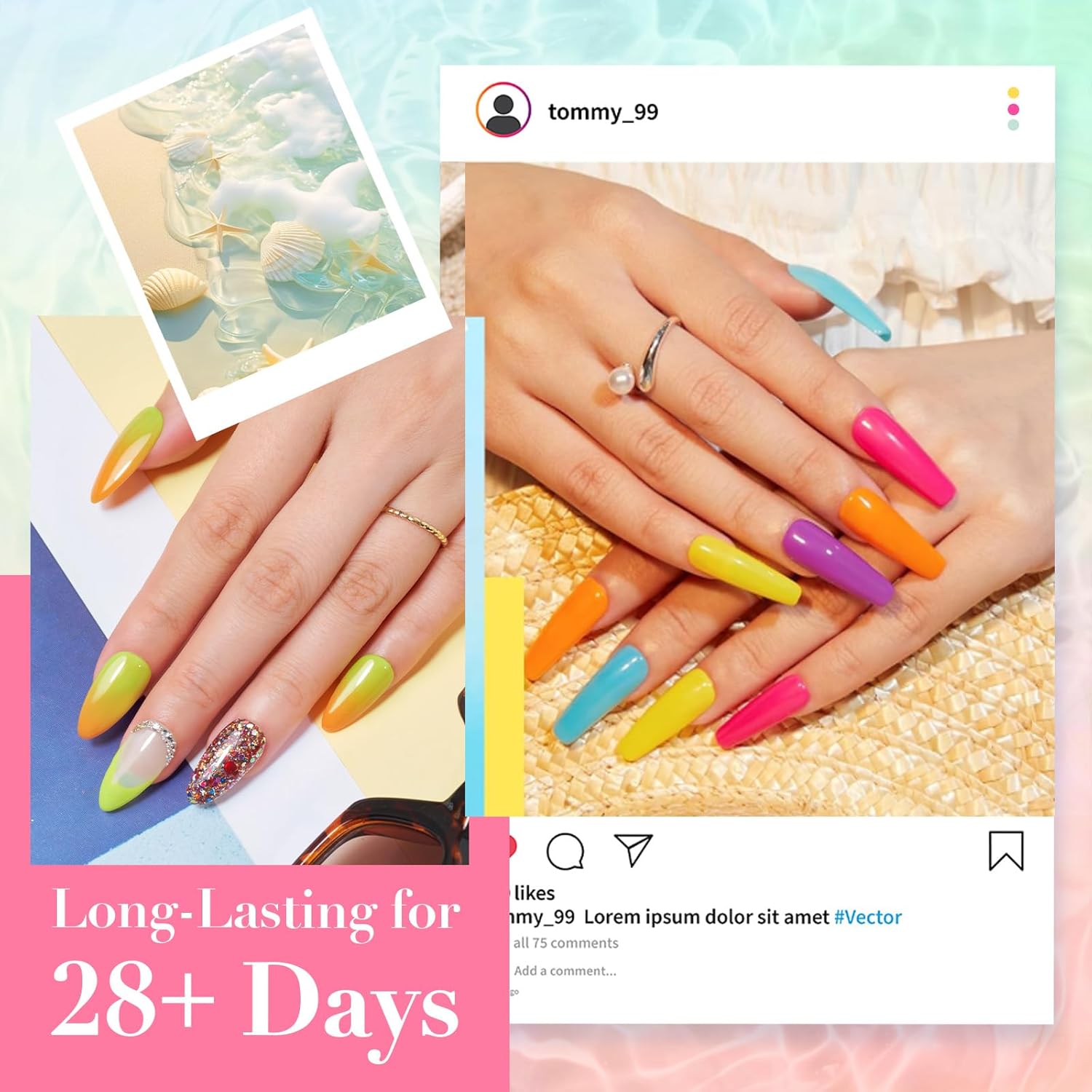 AZUREBEAUTY 170 Piece Dip Powder Nail Kit 36 Neon Colors Liquid Set for DIY Home Use - Image 2