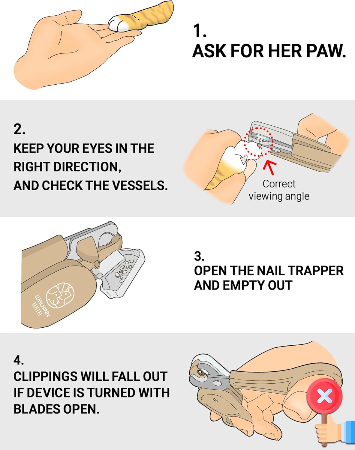 Cat Nail Clipper with LED Guide Light and Nail Trapper - Image 6