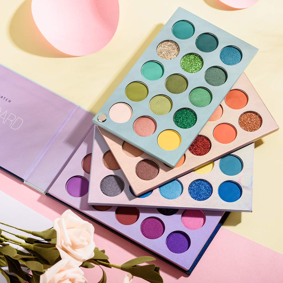 MYUANGO Color Board Eyeshadow Palette - Highly Pigmented 60 Shades Matte Shimmer Glitter Vegan Makeup Palette for Beginners - Waterproof, Blendable, Long-Lasting - Cruelty-Free - Image 8