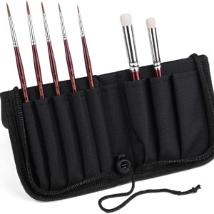 Kolinsky Sable Miniature Paint Brushes - Golden Maple 7pcs Detail Paint Brushes Drybrushes for Acrylic Watercolor, Small Fine Detail Paint Brush Set for Mini Paints (red)