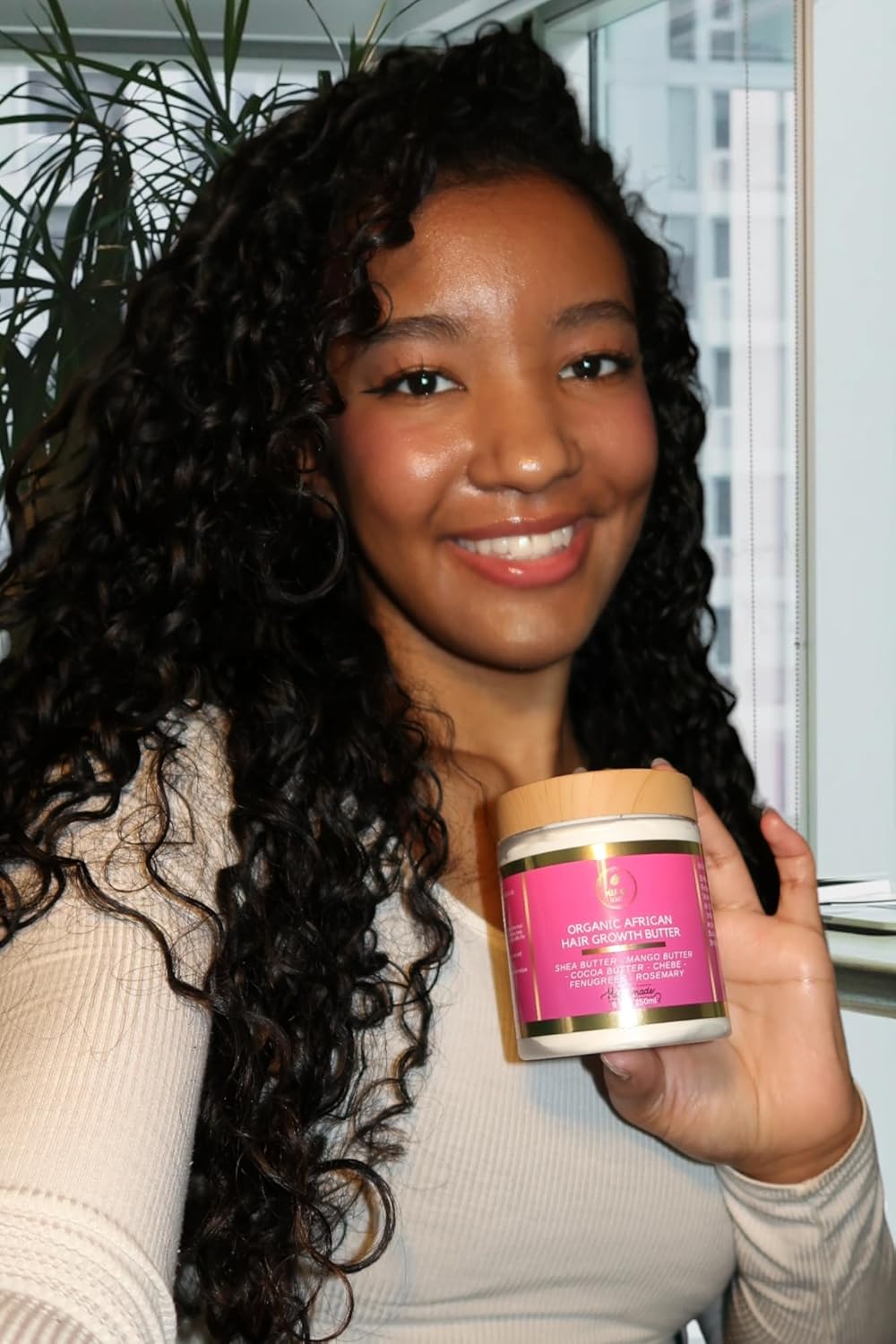 Chebe Hair Growth and Thickening Butter - Ayurvedic Deep Conditioner with Shea, Cocoa, Mango Butter, Fenugreek, and Rosemary for All Hair Types, 8 oz - Image 3