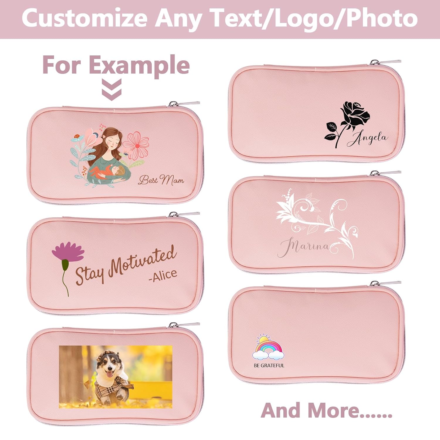 Personalized Gift Custom Makeup Brush Set, 18 Pcs Premium Synthetic Personalized Makeup Brushes Foundation Eyeshadow Brush Powder Blush Concealers Brush Set Travel Makeup Brushes with Case(Pink) - Image 3