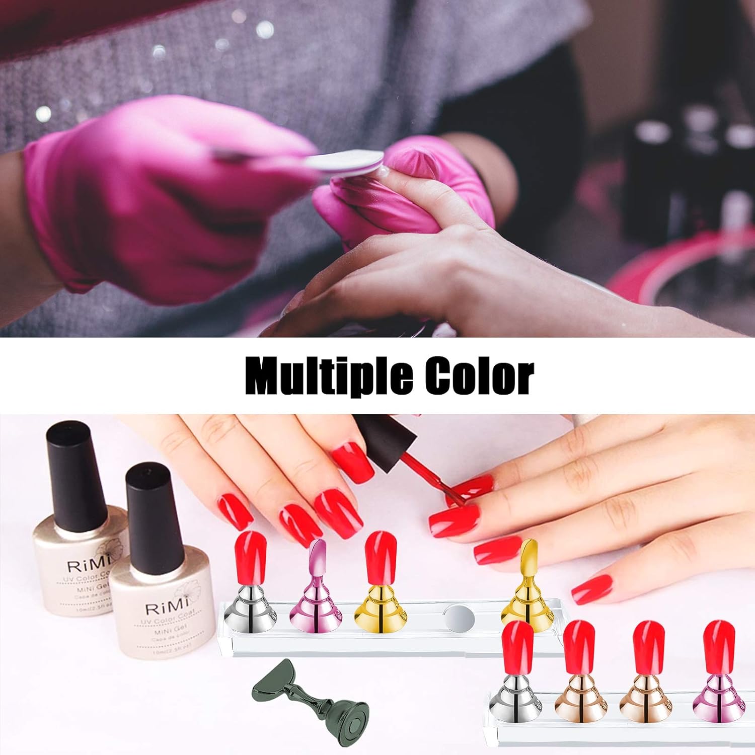 JUSTOTRY 2 Sets Pink Nail Stand for Press on Nails Display, Magnetic Fake Nails Holder for Painting Nails Practices, Beginner Acrylic Nail Art Kit Accessories, Nail Salon Equipment and Decor - Image 7