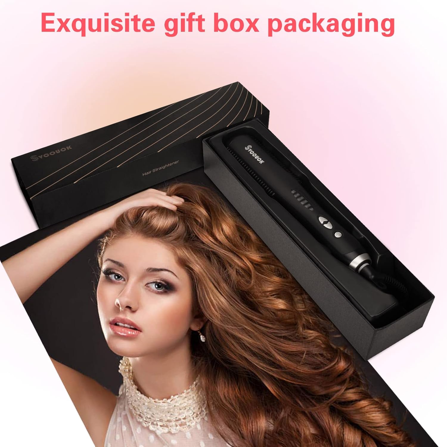 Ceramic Hair Straightener for Black Hair - Anti-Scald Design with 6 Temp Settings & Auto Shut Off, Salon-Quality Heat Protectant Styling Tool (Black) - Image 8