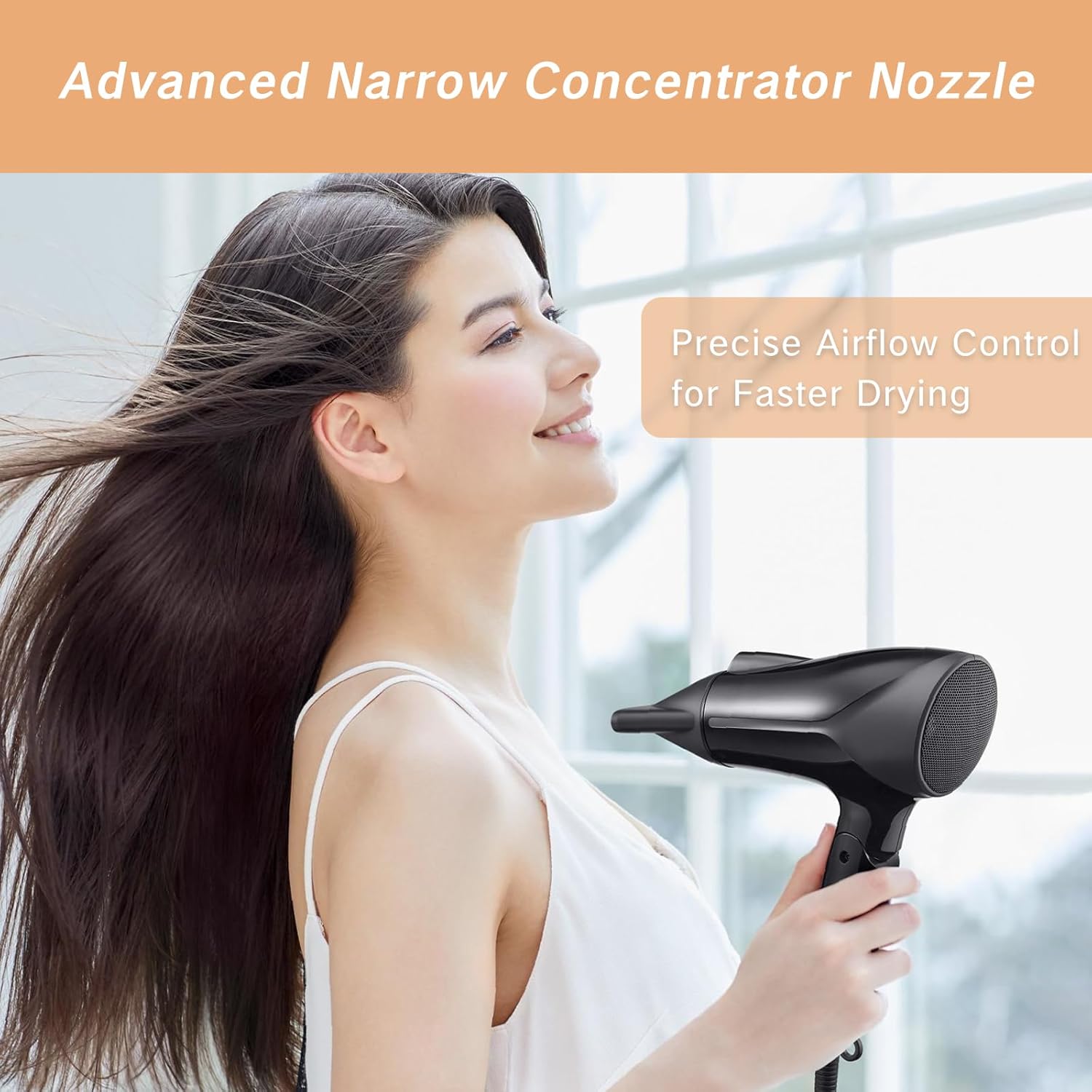 2 Pack Black Plastic Hair Dryer Comb Attachment Set for Home & Salon - Image 3