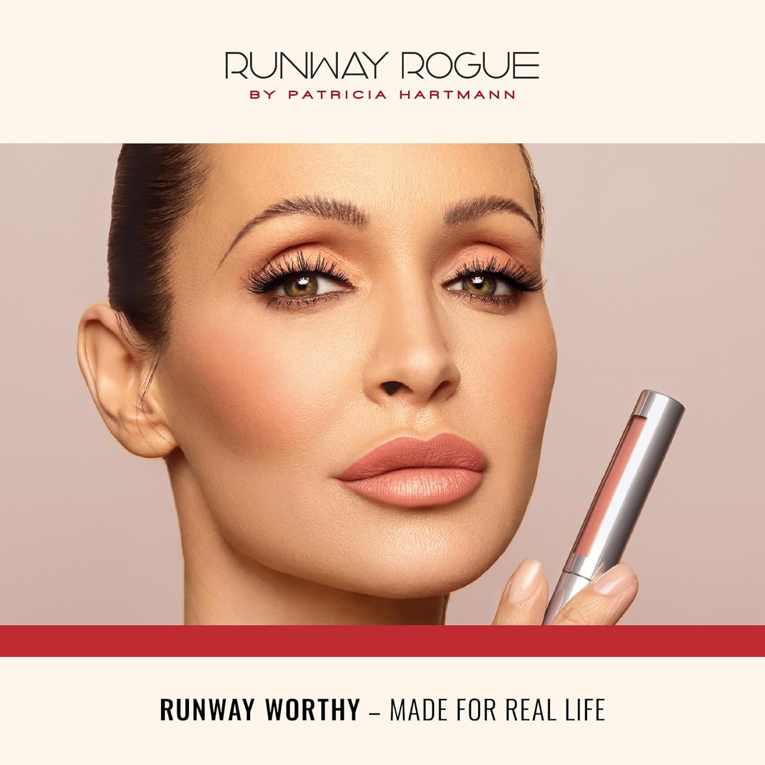 Runway Rogue Silk Glam Liquid Lipstick, Long Wear Frosted Pale-Pink Lipstick, ‘Trophy Wife’ - Image 7