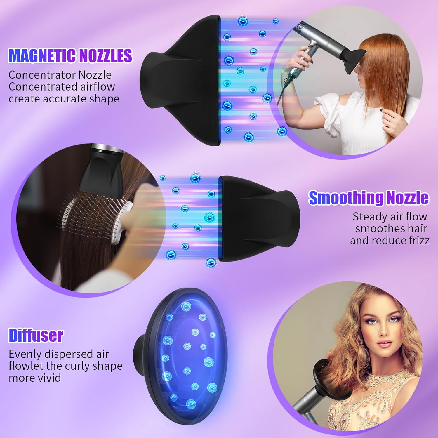 Ionic High Speed Hair Dryer with Diffuser Blow Dryer for Women Foldable Hairdryer with Display Monitor - Image 6