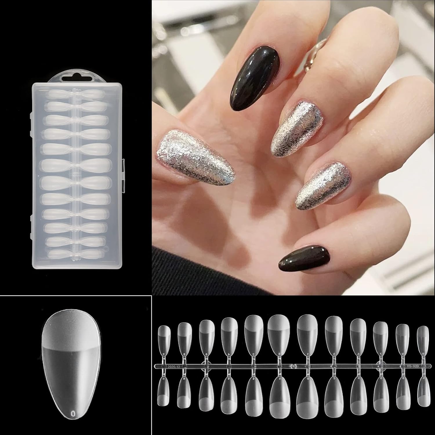 Eseres Acrylic Nail Kits for Beginner Nail Design Kit Pre-shaped Clear Full Cover False Nails for Nail Tools Kit - Image 5